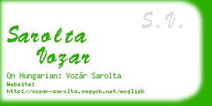 sarolta vozar business card
