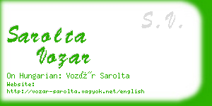 sarolta vozar business card